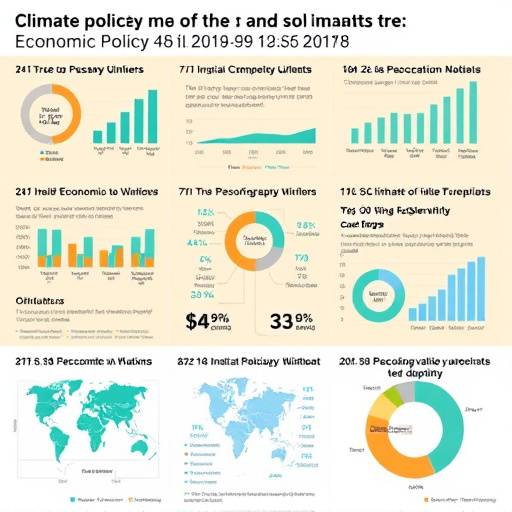 A visual breakdown of the economic and social impacts of various climate policies, presented through a series of interconnected data charts.